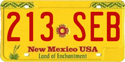 NM license plate 213SEB