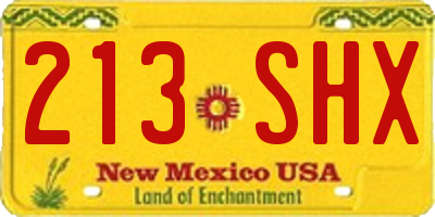 NM license plate 213SHX