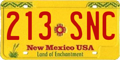NM license plate 213SNC