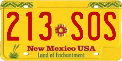 NM license plate 213SOS