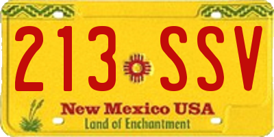 NM license plate 213SSV