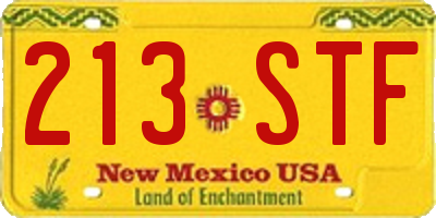 NM license plate 213STF