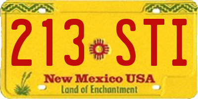 NM license plate 213STI