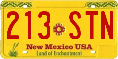 NM license plate 213STN