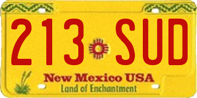 NM license plate 213SUD