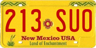 NM license plate 213SUO