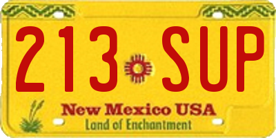 NM license plate 213SUP