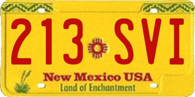 NM license plate 213SVI
