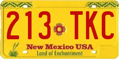 NM license plate 213TKC