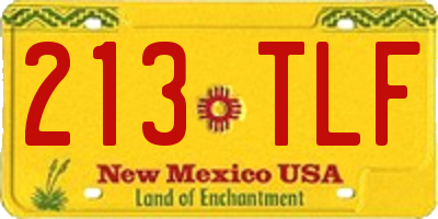 NM license plate 213TLF
