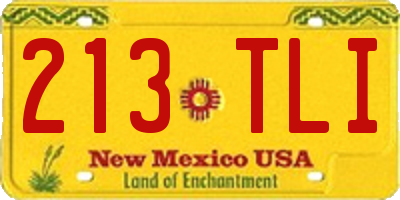 NM license plate 213TLI