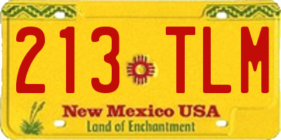 NM license plate 213TLM