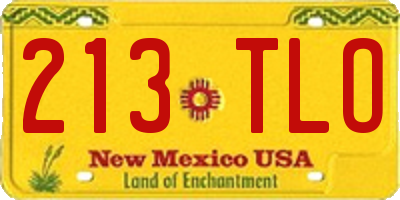 NM license plate 213TLO