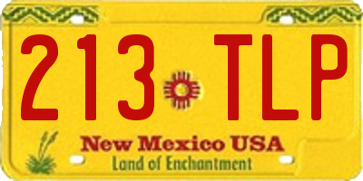 NM license plate 213TLP