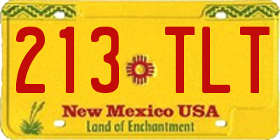NM license plate 213TLT