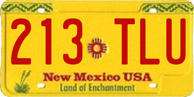 NM license plate 213TLU