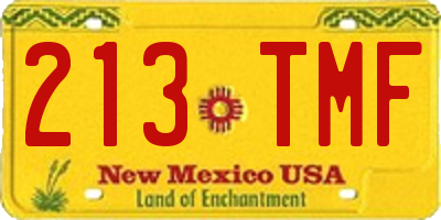 NM license plate 213TMF