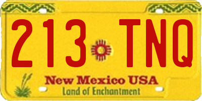 NM license plate 213TNQ