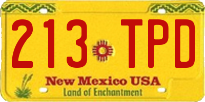 NM license plate 213TPD