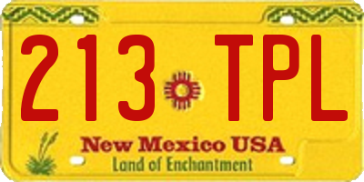 NM license plate 213TPL