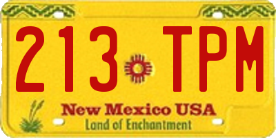 NM license plate 213TPM