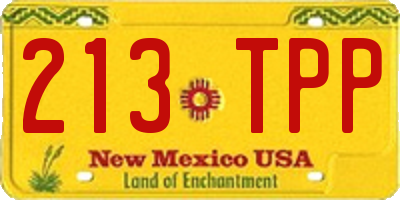 NM license plate 213TPP