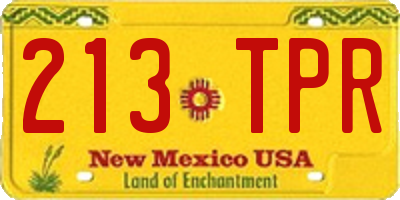 NM license plate 213TPR