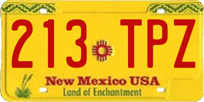 NM license plate 213TPZ