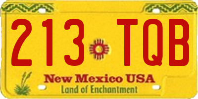 NM license plate 213TQB