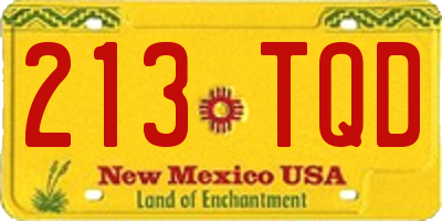 NM license plate 213TQD