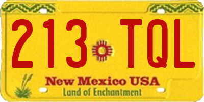 NM license plate 213TQL