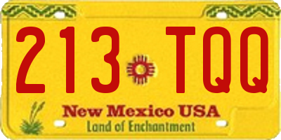 NM license plate 213TQQ