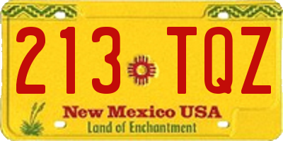 NM license plate 213TQZ