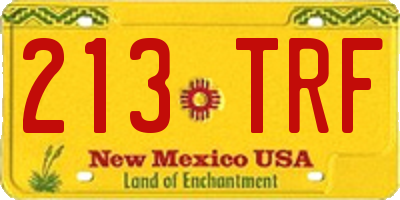 NM license plate 213TRF