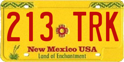 NM license plate 213TRK