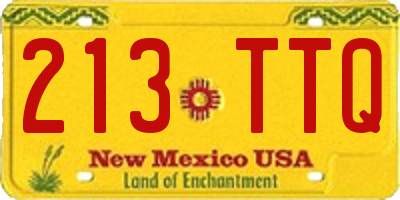 NM license plate 213TTQ