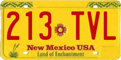 NM license plate 213TVL