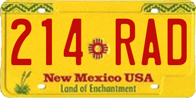 NM license plate 214RAD