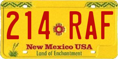 NM license plate 214RAF