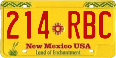 NM license plate 214RBC