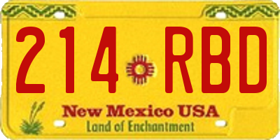 NM license plate 214RBD