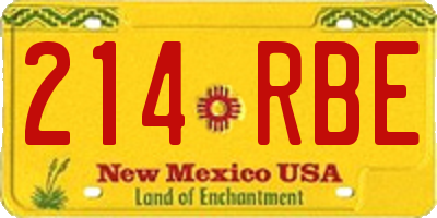 NM license plate 214RBE