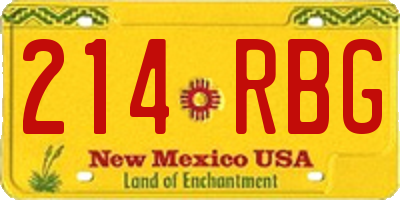 NM license plate 214RBG