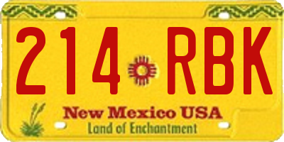 NM license plate 214RBK