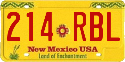 NM license plate 214RBL