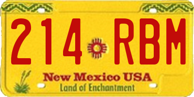 NM license plate 214RBM