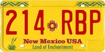 NM license plate 214RBP