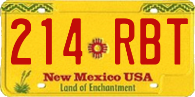 NM license plate 214RBT