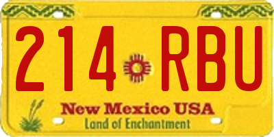 NM license plate 214RBU