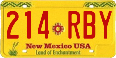 NM license plate 214RBY